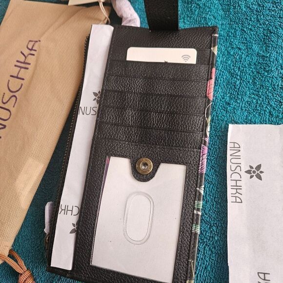 Anuschka Leather Hand Painted Clutch Organizer Wristlet - Picture 5 of 7